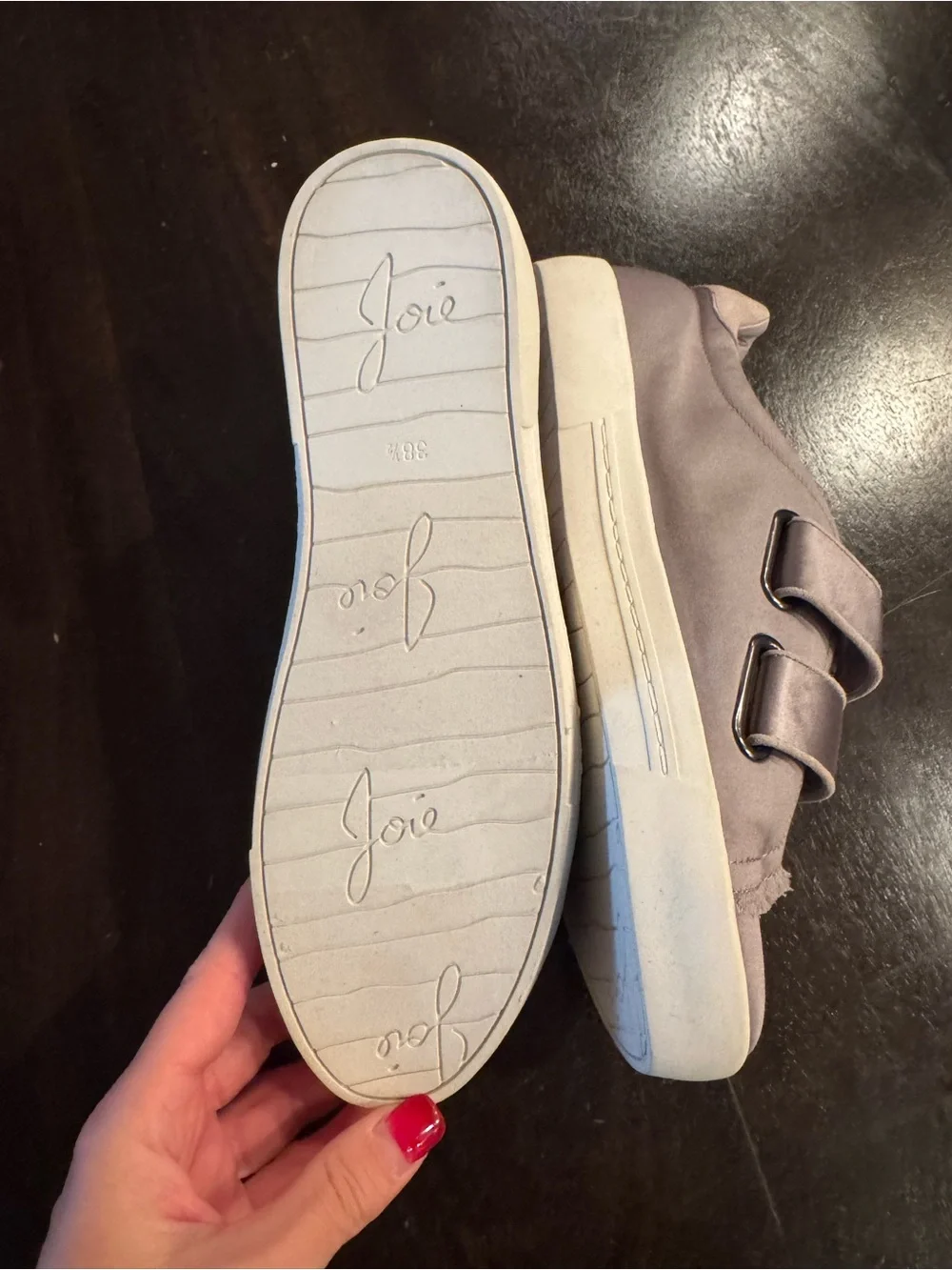 Casual Velcro Slip-On Sneakers in Light Gray